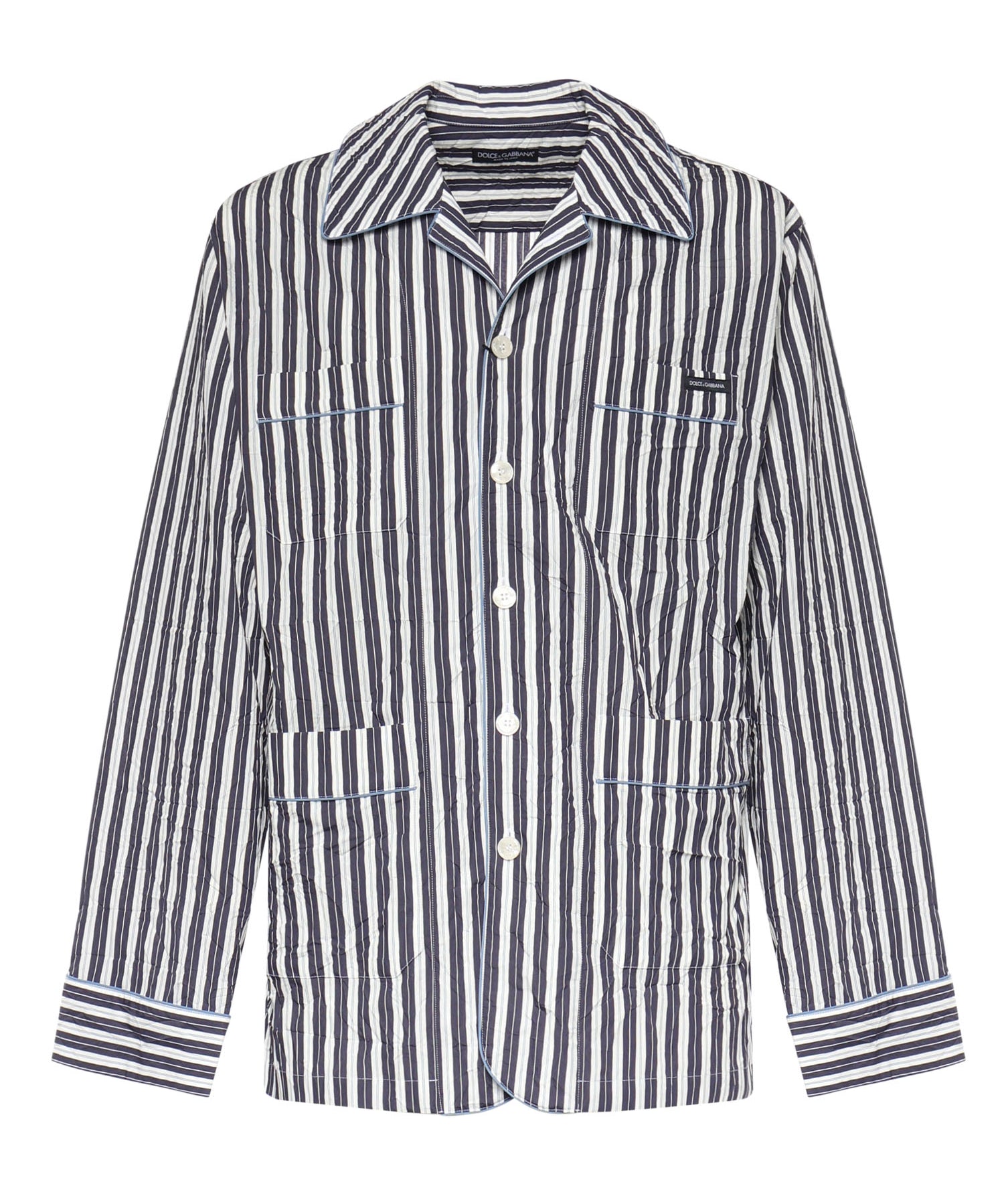Camicia Vanity a righe con logo G5OI1T FBMFUS8053 DOLCE & GABBANA 