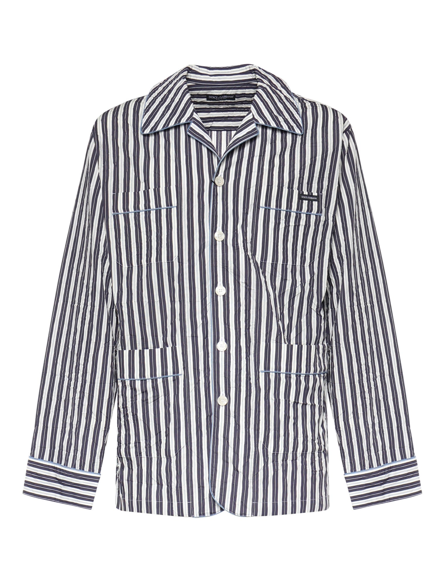 Camicia Vanity a righe con logo G5OI1T FBMFUS8053 DOLCE & GABBANA 