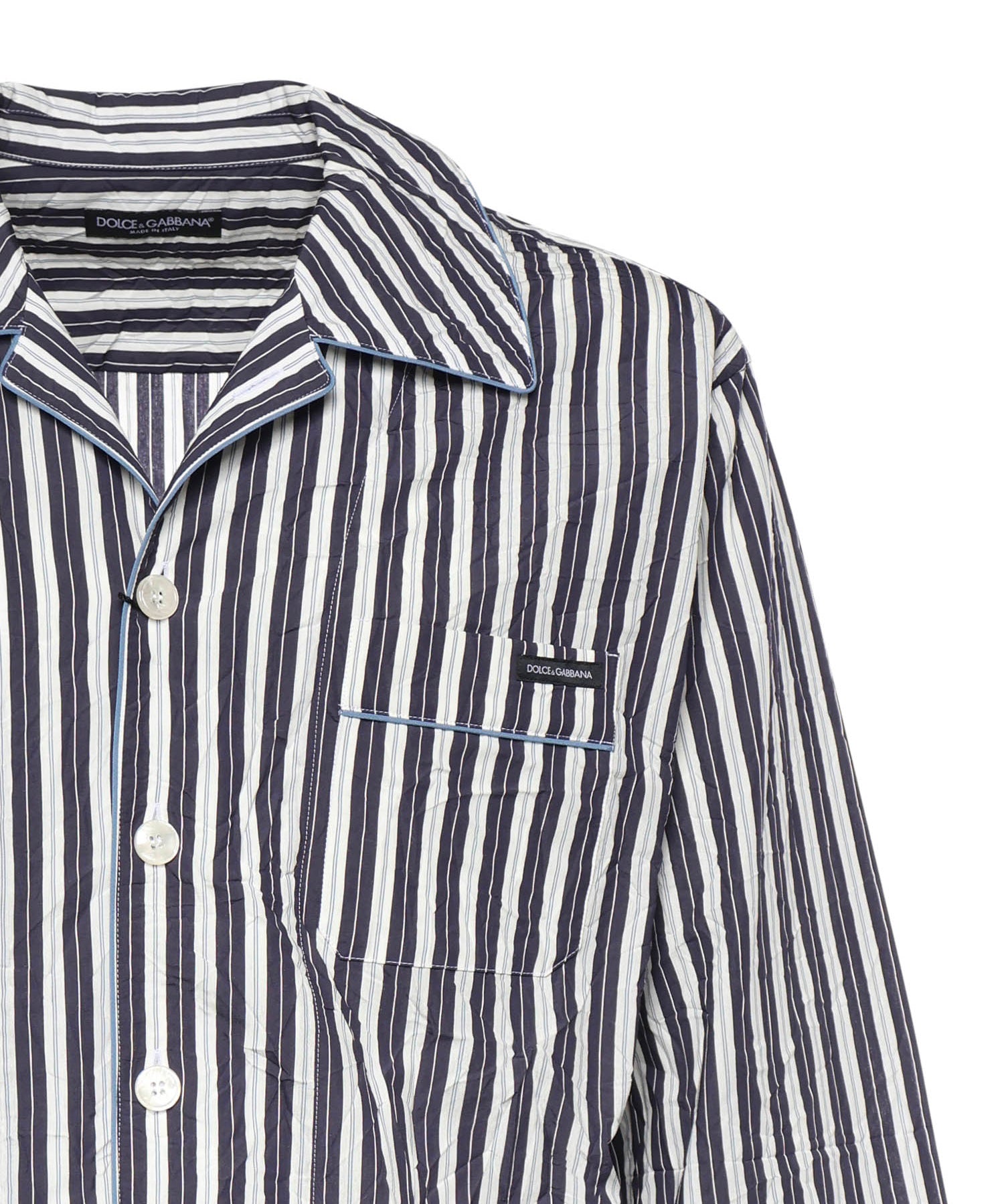 Camicia Vanity a righe con logo G5OI1T FBMFUS8053 DOLCE & GABBANA 