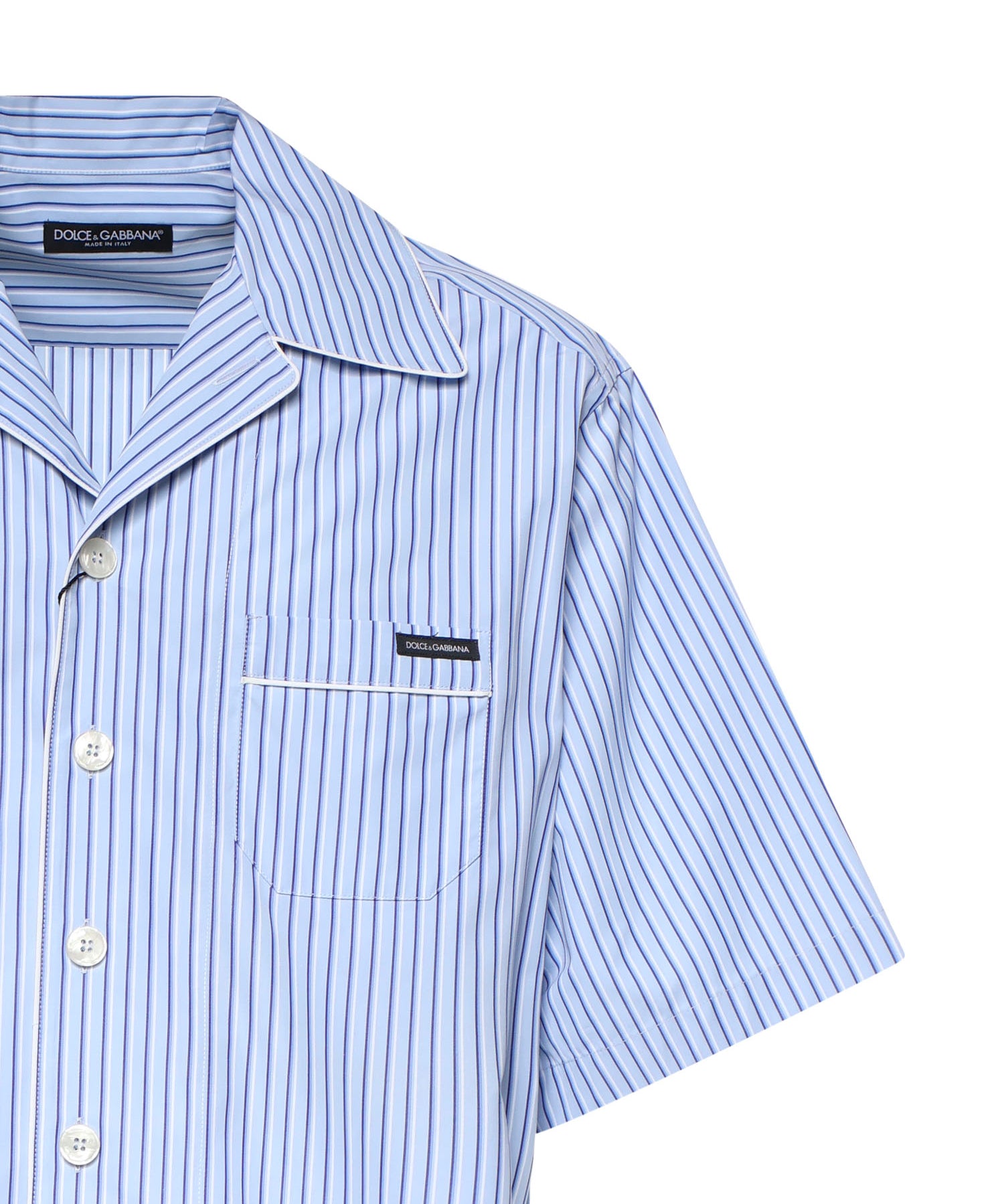 Camicia hawaii in popeline rigato G5OL6T FR513S8052 DOLCE & GABBANA 