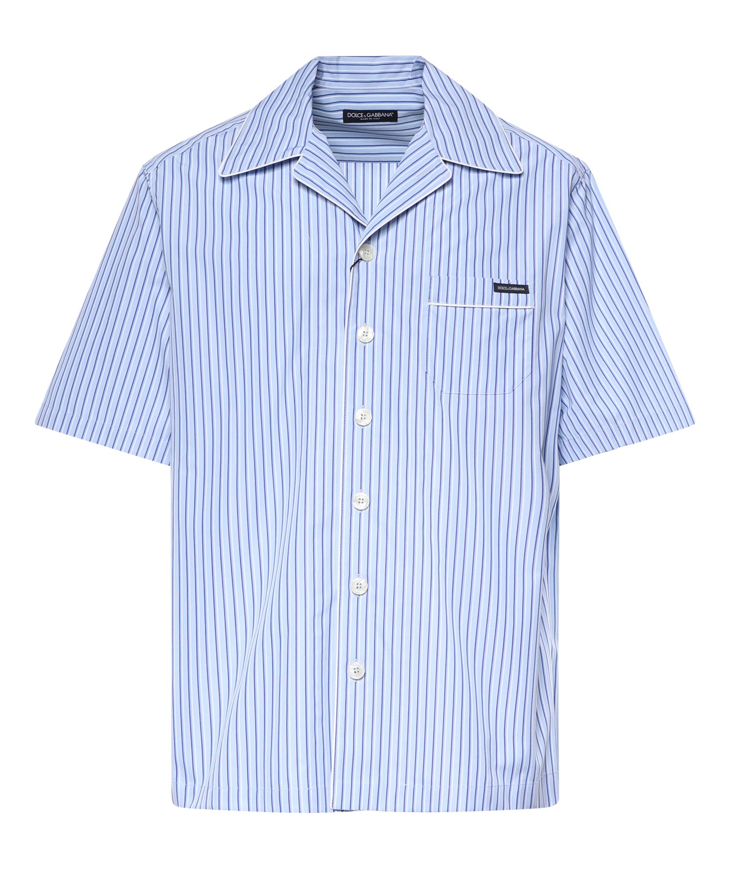 Camicia hawaii in popeline rigato G5OL6T FR513S8052 DOLCE & GABBANA 