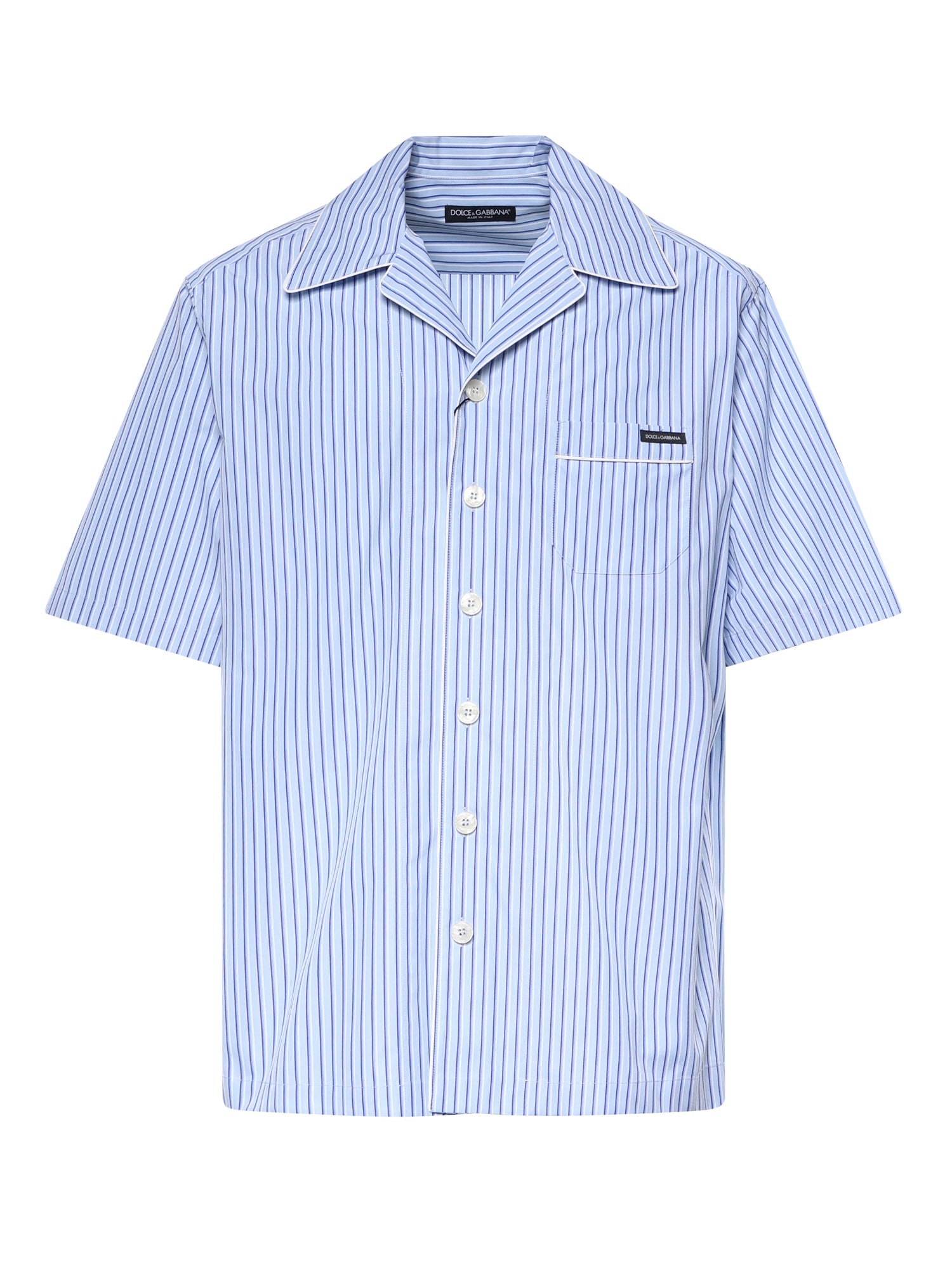 Camicia hawaii in popeline rigato G5OL6T FR513S8052 DOLCE & GABBANA 