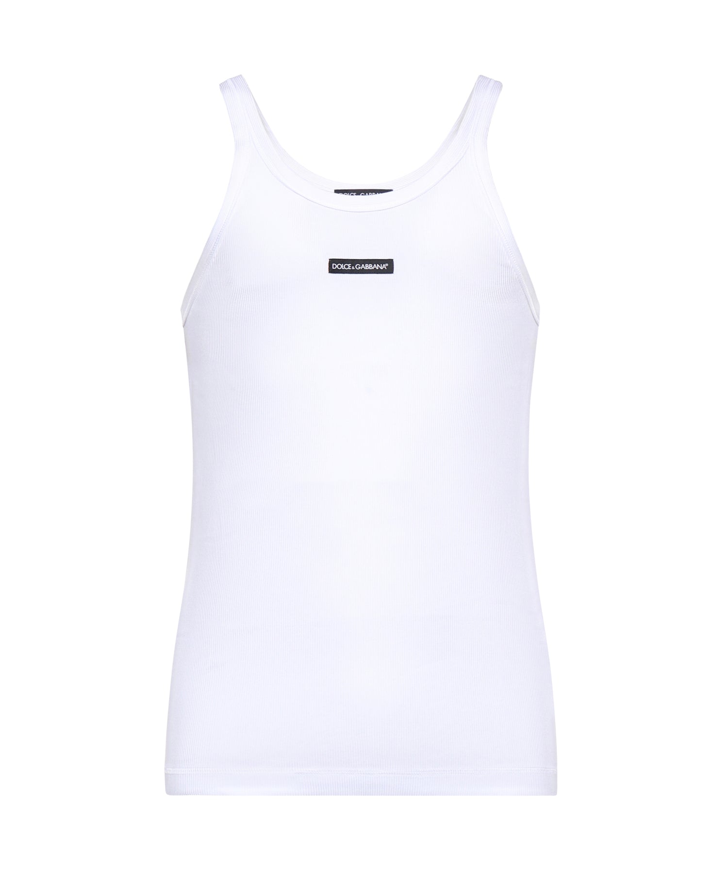 Canotta in cotone a coste G8PA8T G7P3IW0800 DOLCE & GABBANA 