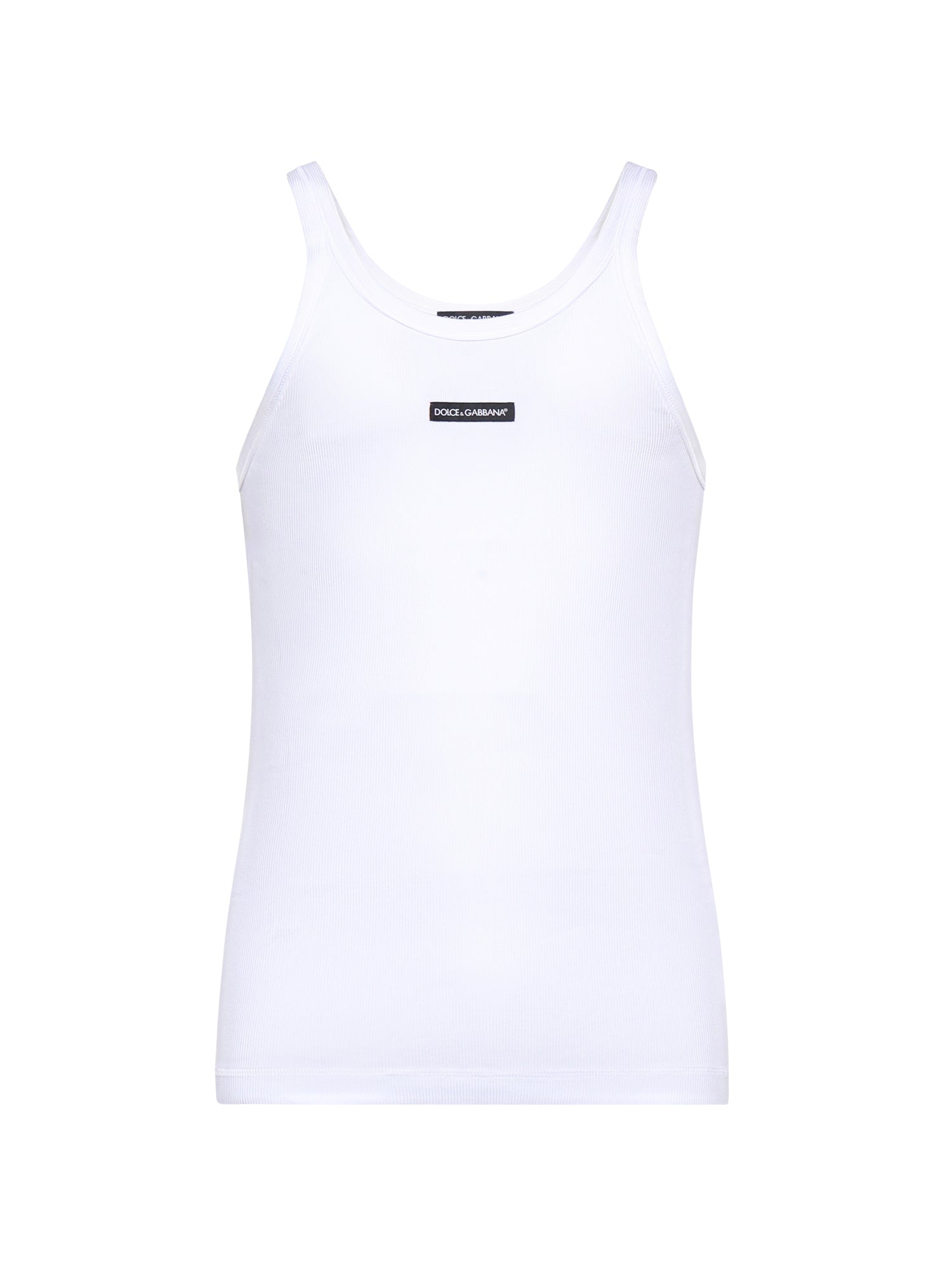 Canotta in cotone a coste G8PA8T G7P3IW0800 DOLCE & GABBANA 