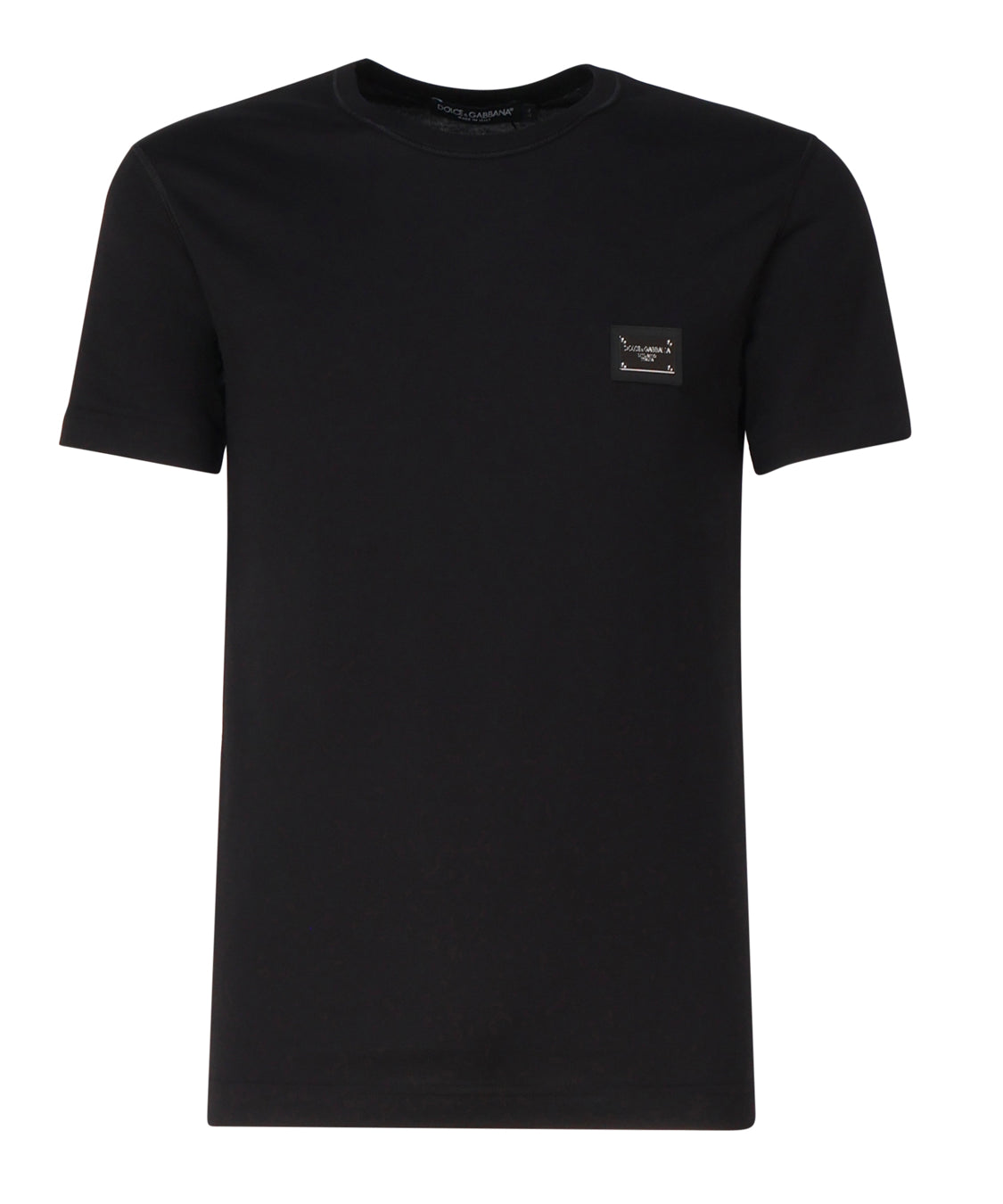 T-shirt in cotone con logo plaque G8PT1T G7F2IN0000 DOLCE & GABBANA 