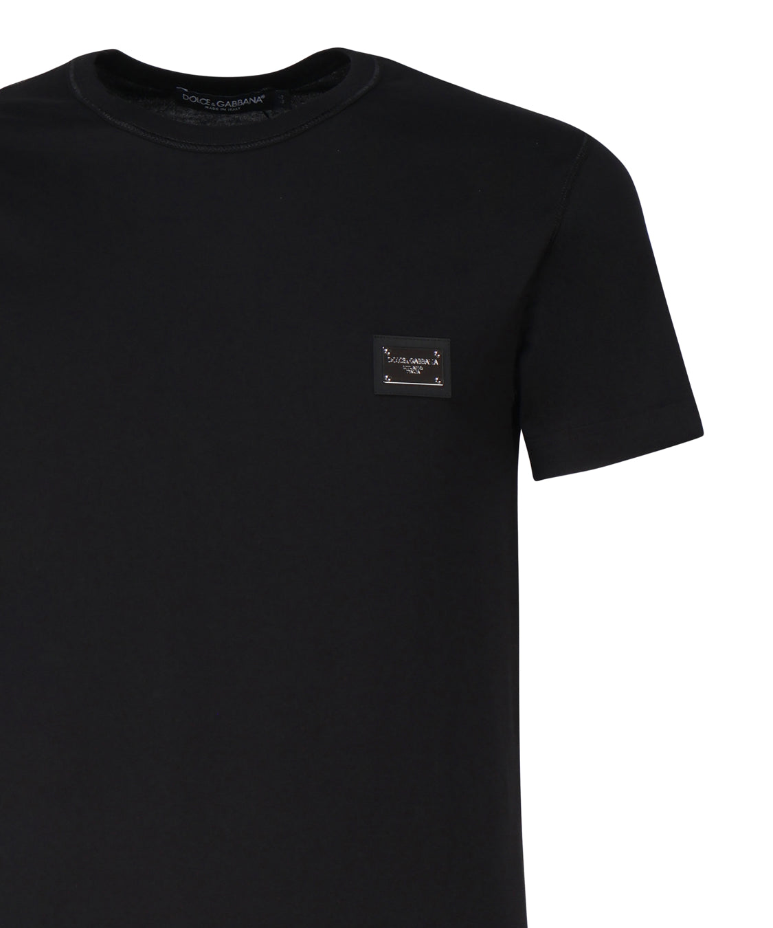 T-shirt in cotone con logo plaque G8PT1T G7F2IN0000 DOLCE & GABBANA 