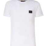 T-shirt in cotone con logo plaque G8PT1T G7F2IW0800 DOLCE & GABBANA 