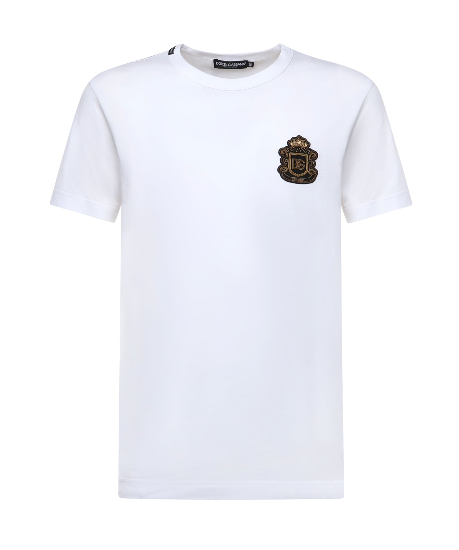 T-shirt in cotone con patch araldico G8PT1Z G7PZUW0800 DOLCE & GABBANA 