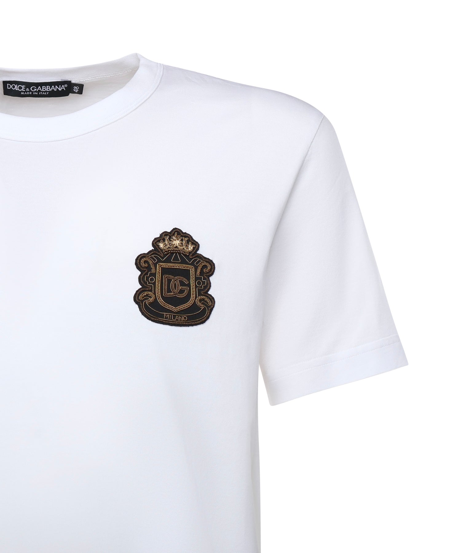T-shirt in cotone con patch araldico G8PT1Z G7PZUW0800 DOLCE & GABBANA 