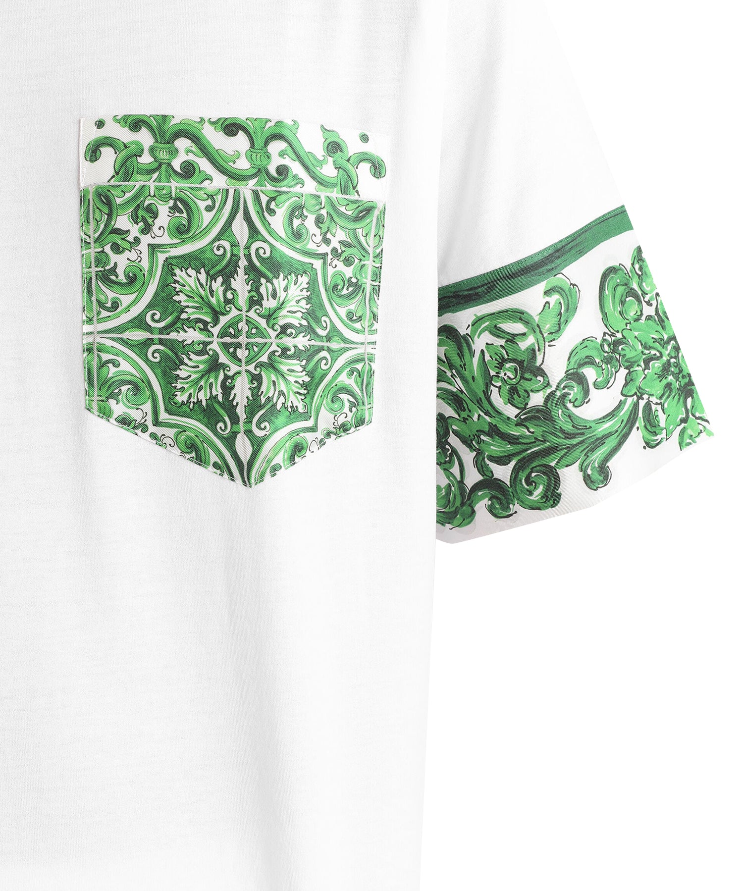 T-shirt con taschino con stampa Maiolica G8SB2T G7NUNW0800 DOLCE & GABBANA 