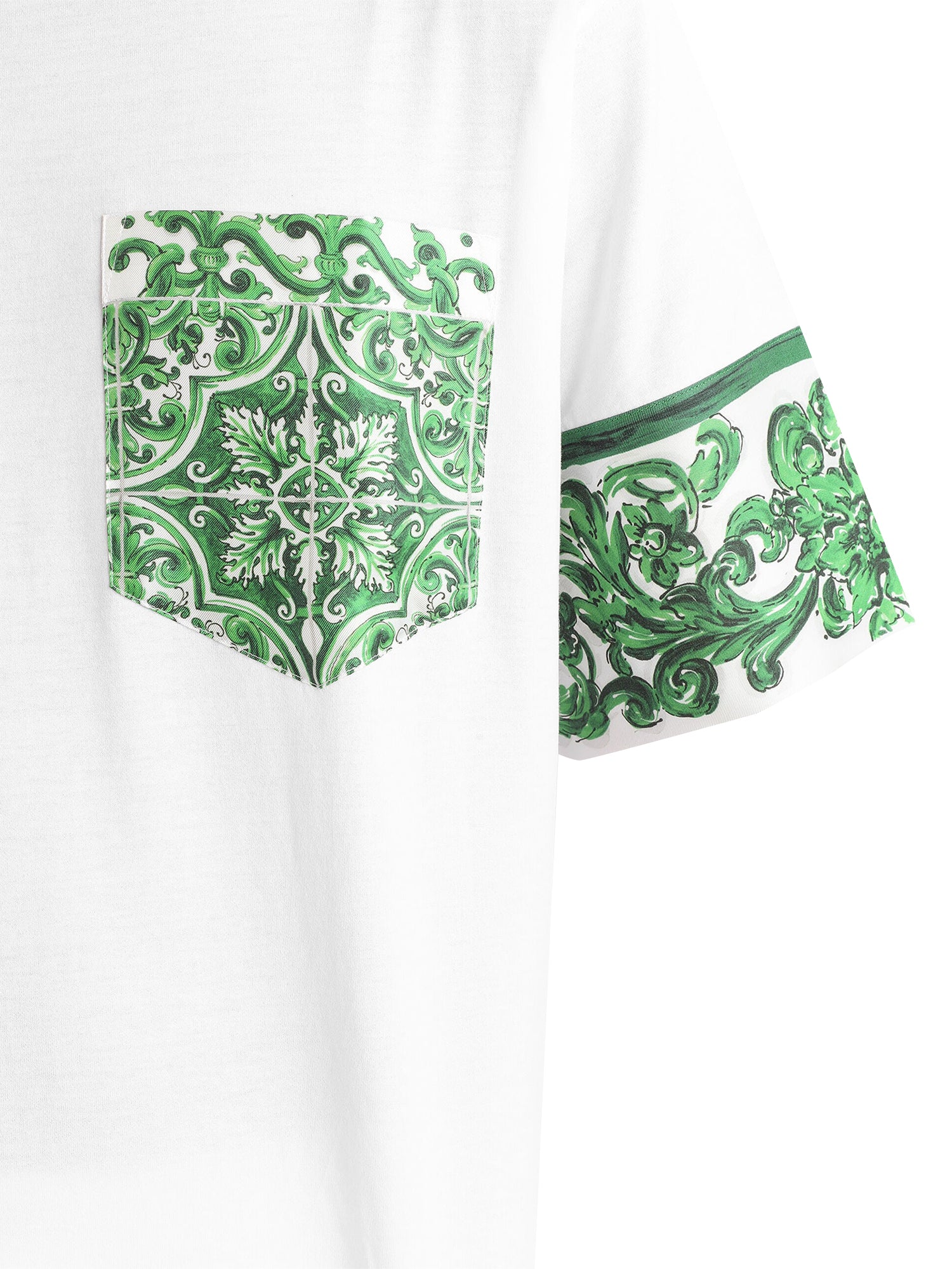T-shirt con taschino con stampa Maiolica G8SB2T G7NUNW0800 DOLCE & GABBANA 