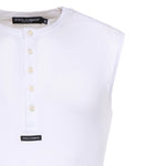 T-shirt Serafino in cotone con logo G8TO9T FU7AVW0800 DOLCE & GABBANA 