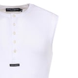 T-shirt Serafino in cotone con logo G8TO9T FU7AVW0800 DOLCE & GABBANA 