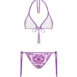 Bikini a triangolo con stampa maiolica O8A02J ONO19IP3TN DOLCE & GABBANA 