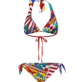 Bikini a triangolo stampa carretto O8A54J ONN72HH4KX DOLCE & GABBANA 
