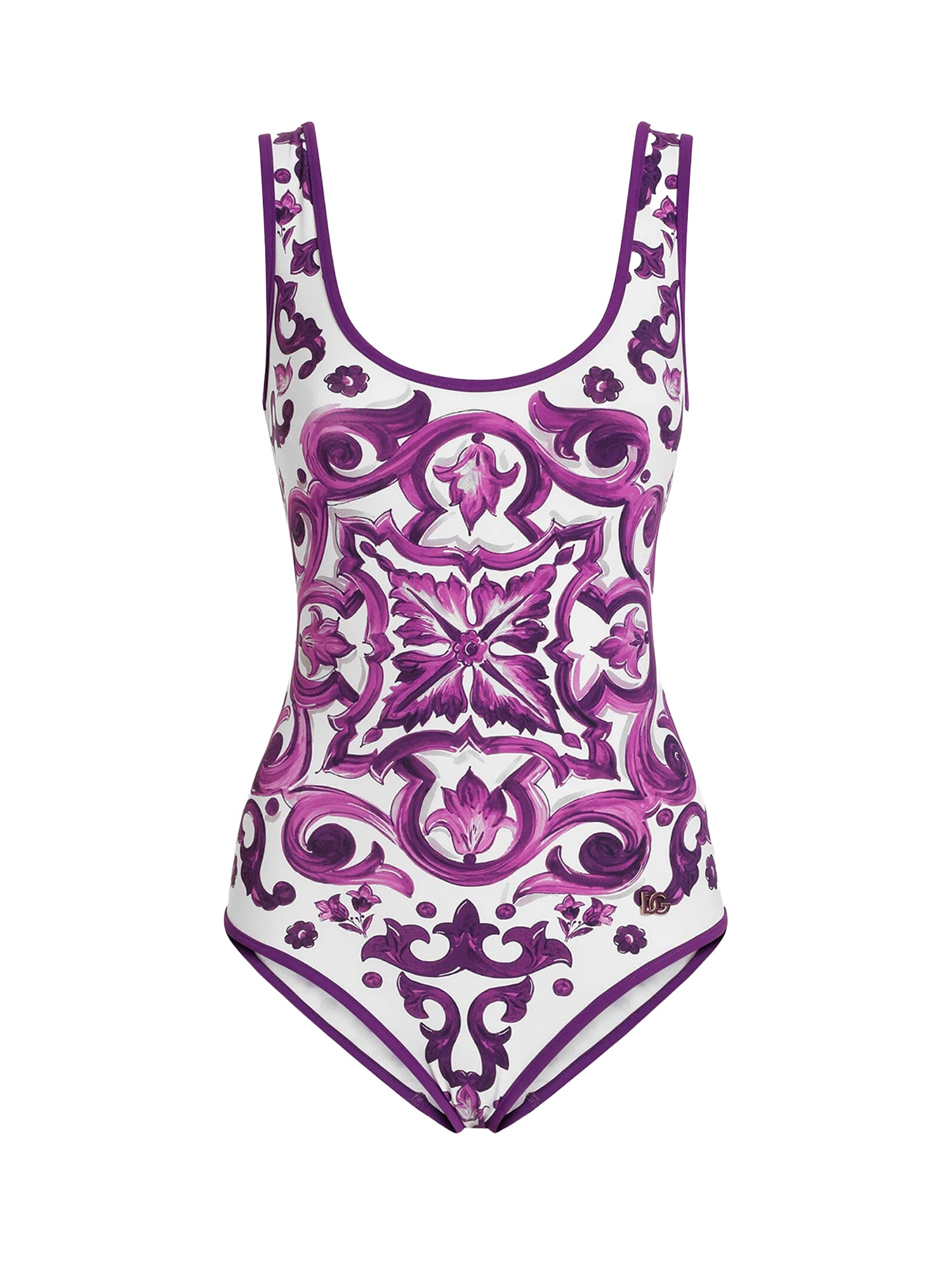 Costume intero con stampa maiolica O9A46J ONO19IP3TN DOLCE & GABBANA 