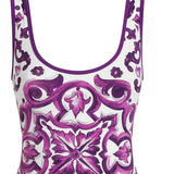 Costume intero con stampa maiolica O9A46J ONO19IP3TN DOLCE & GABBANA 