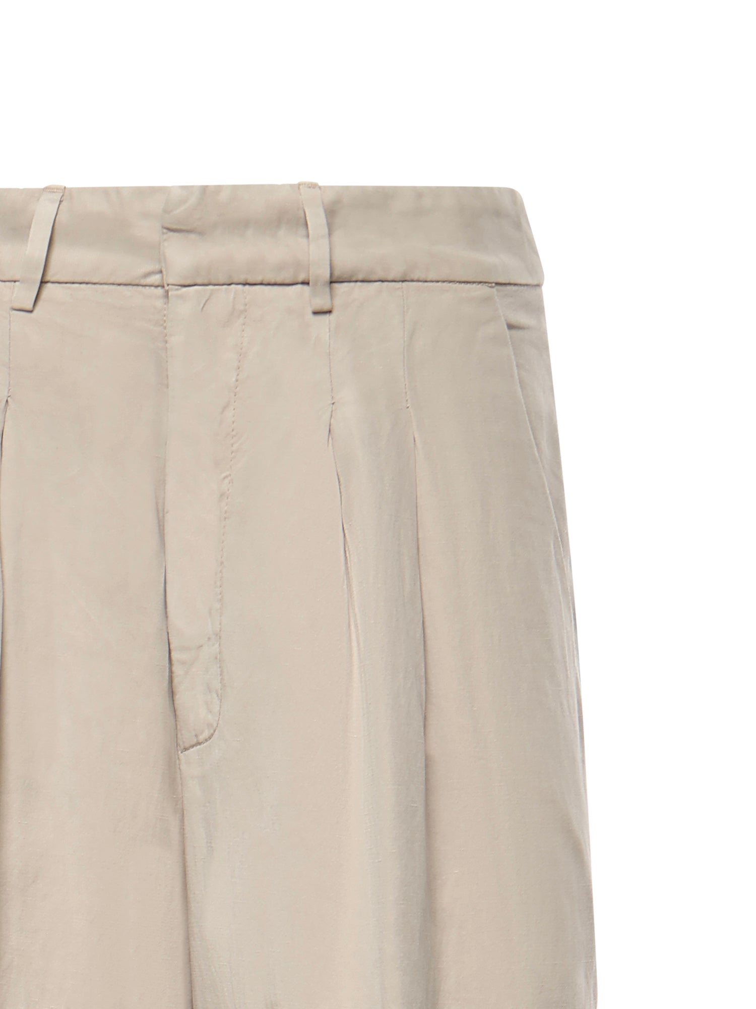 Pantaloni Elois in lino e lyocell DP843 CF0197DBM5010 DONDUP 