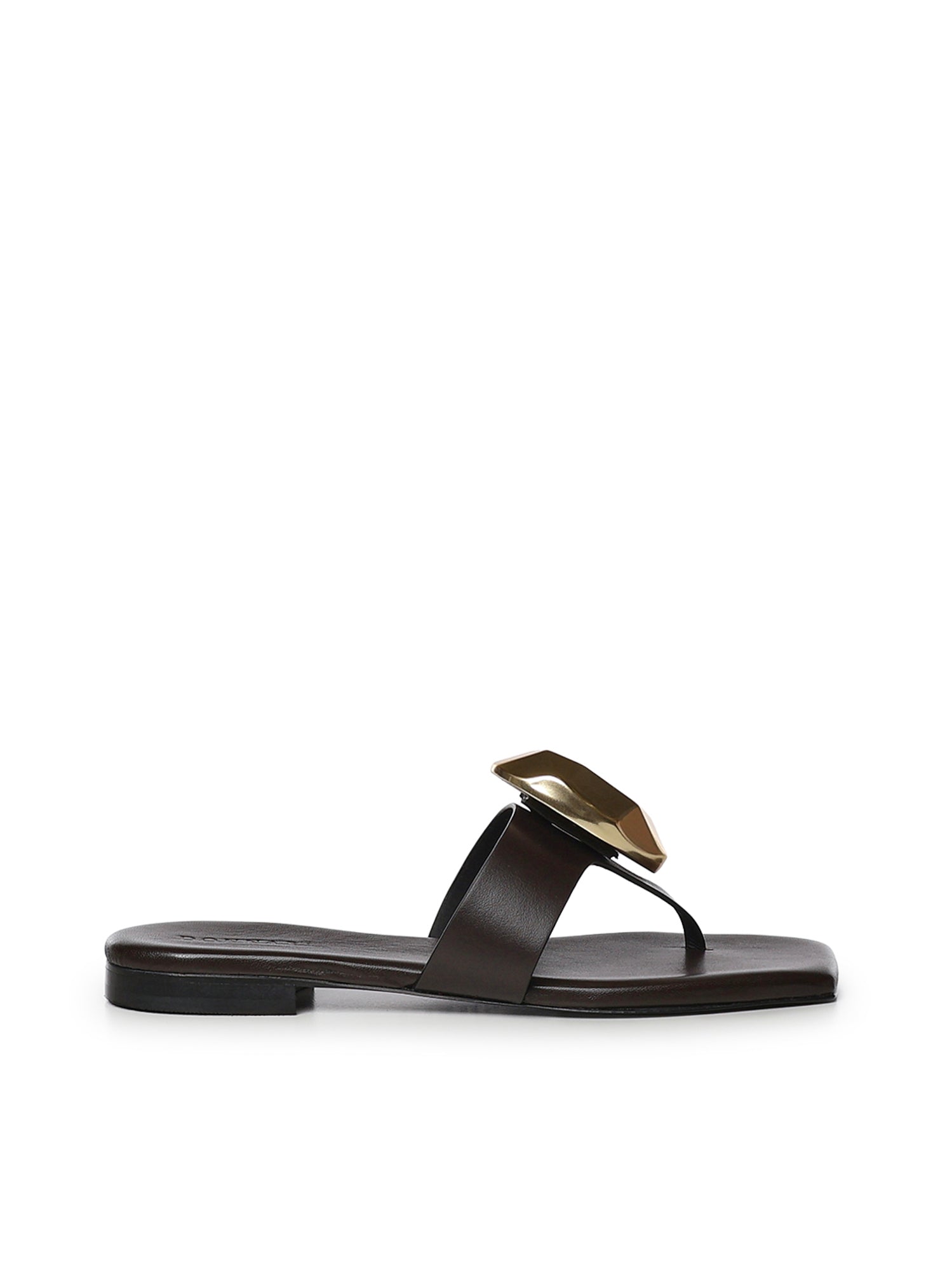 Sandali infradito in pelle GD56B FONDENTE+ORO DONNARI' 