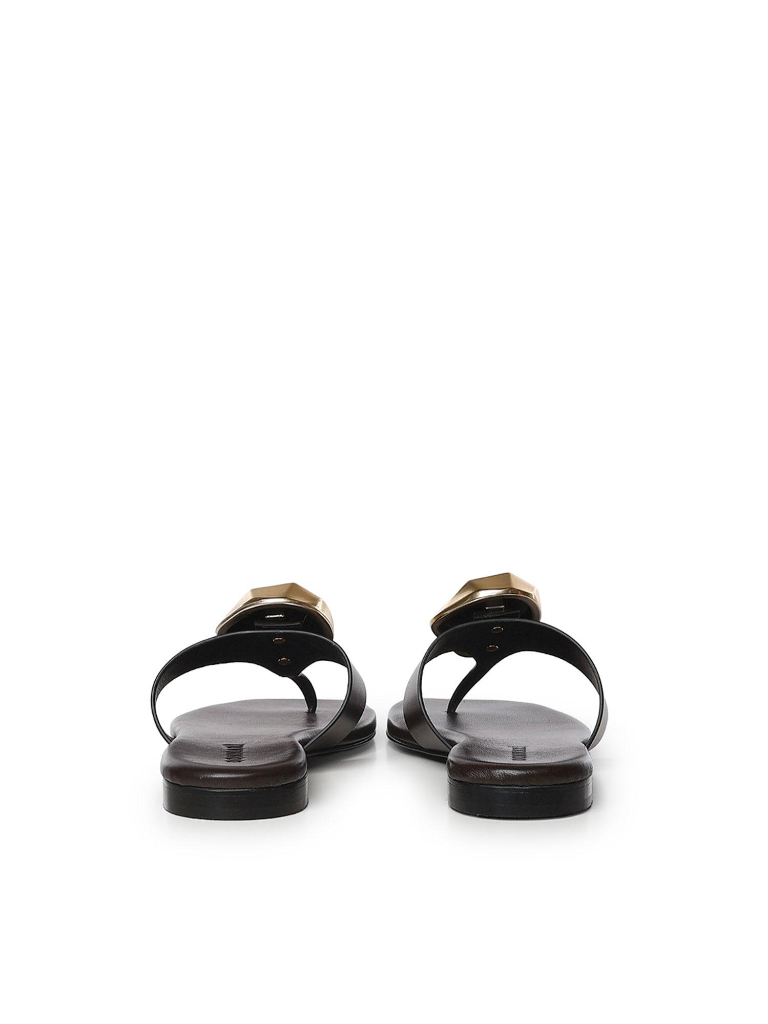 Sandali infradito in pelle GD56B FONDENTE+ORO DONNARI' 