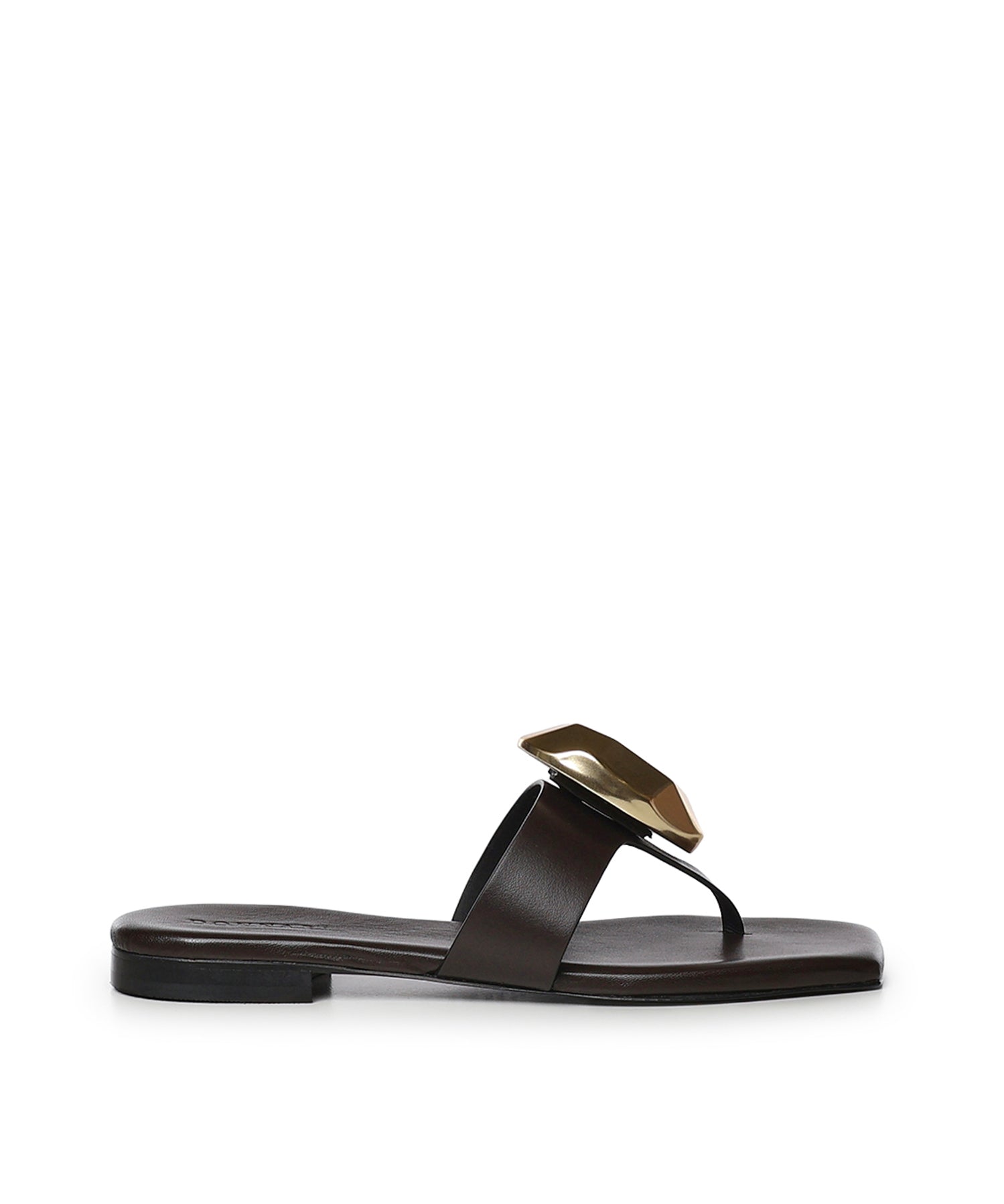 Sandali infradito in pelle GD56B FONDENTE+ORO DONNARI' 