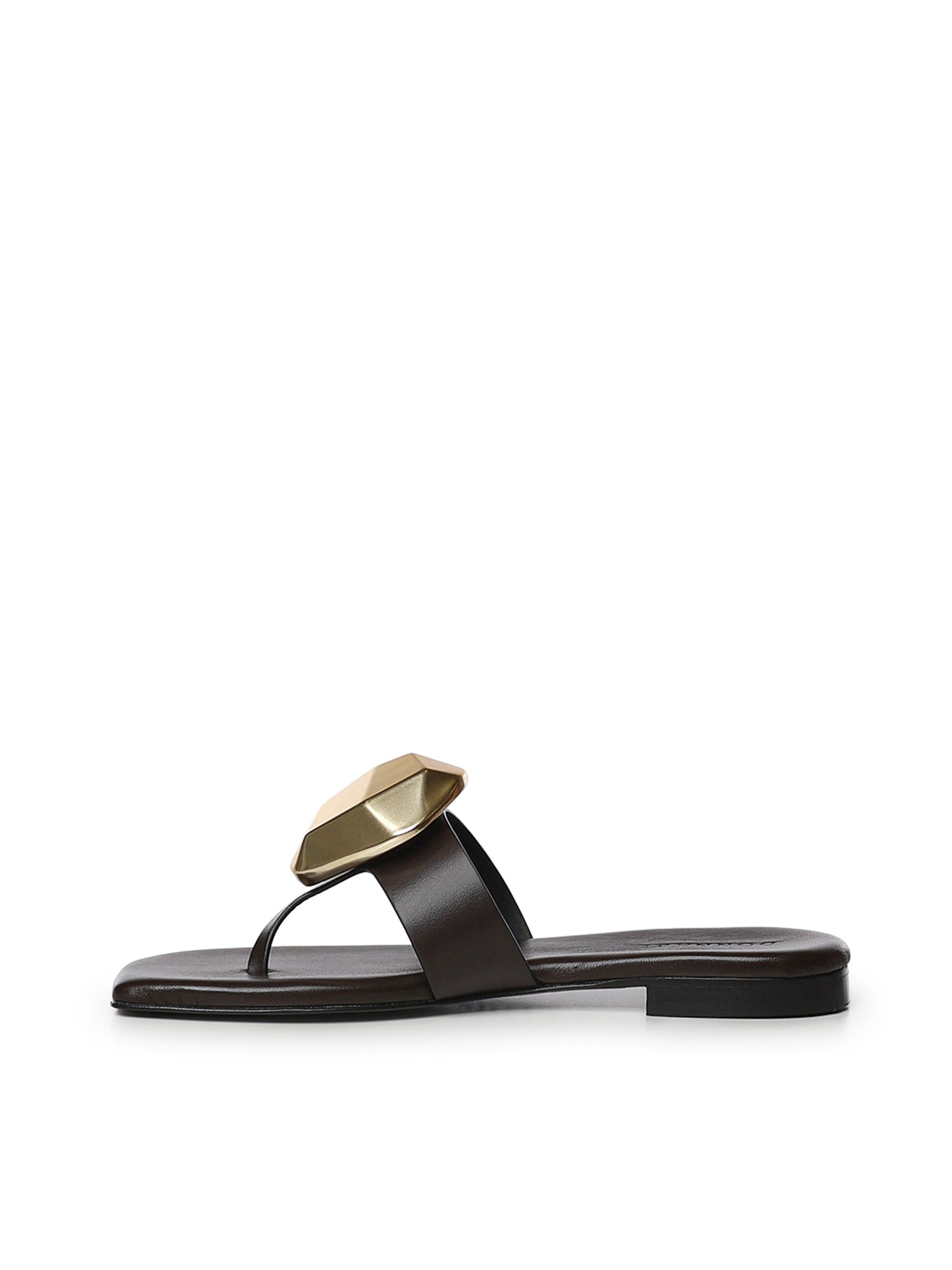 Sandali infradito in pelle GD56B FONDENTE+ORO DONNARI' 