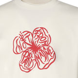 T-shirt Slogan Hibiscus in cotone JTS292CO002 OW Drôle de Monsieur 