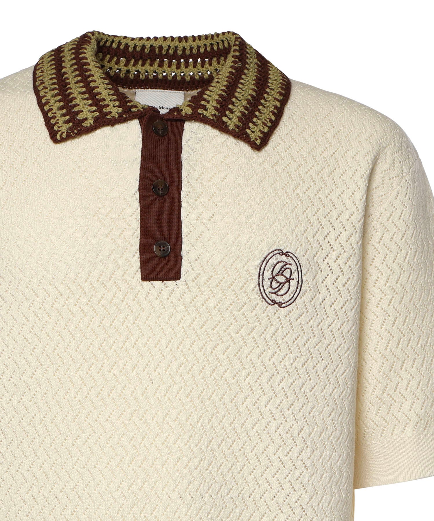 Polo in maglia traforata KPO206CO292 OW Drôle de Monsieur 