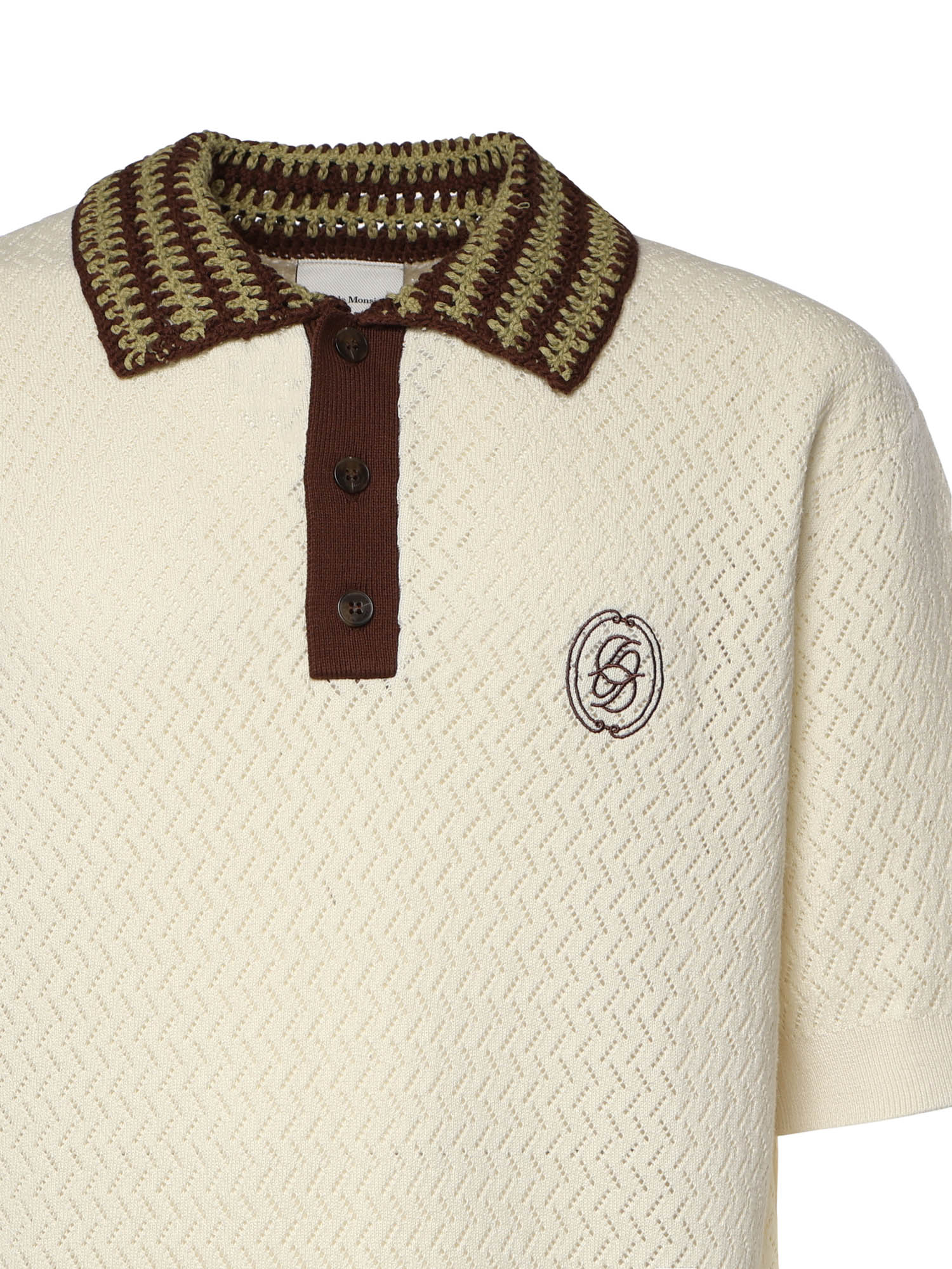 Polo in maglia traforata KPO206CO292 OW Drôle de Monsieur 