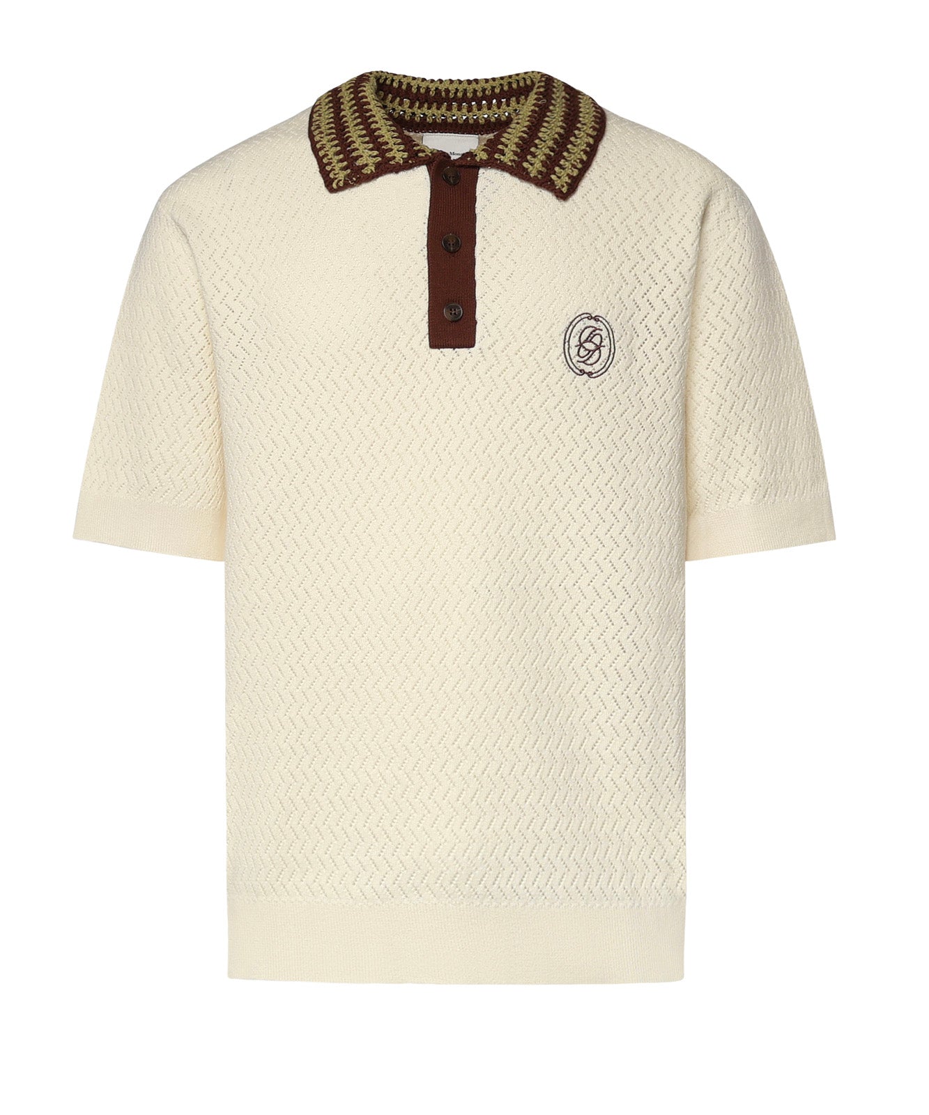 Polo in maglia traforata KPO206CO292 OW Drôle de Monsieur 