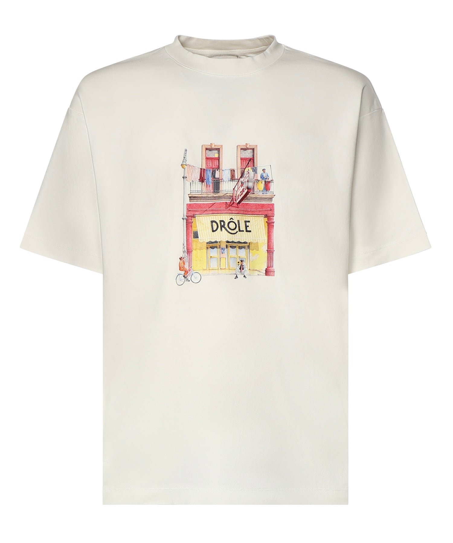 T-shirt Drôle Café in cotone KTS307CO002 OW Drôle de Monsieur 