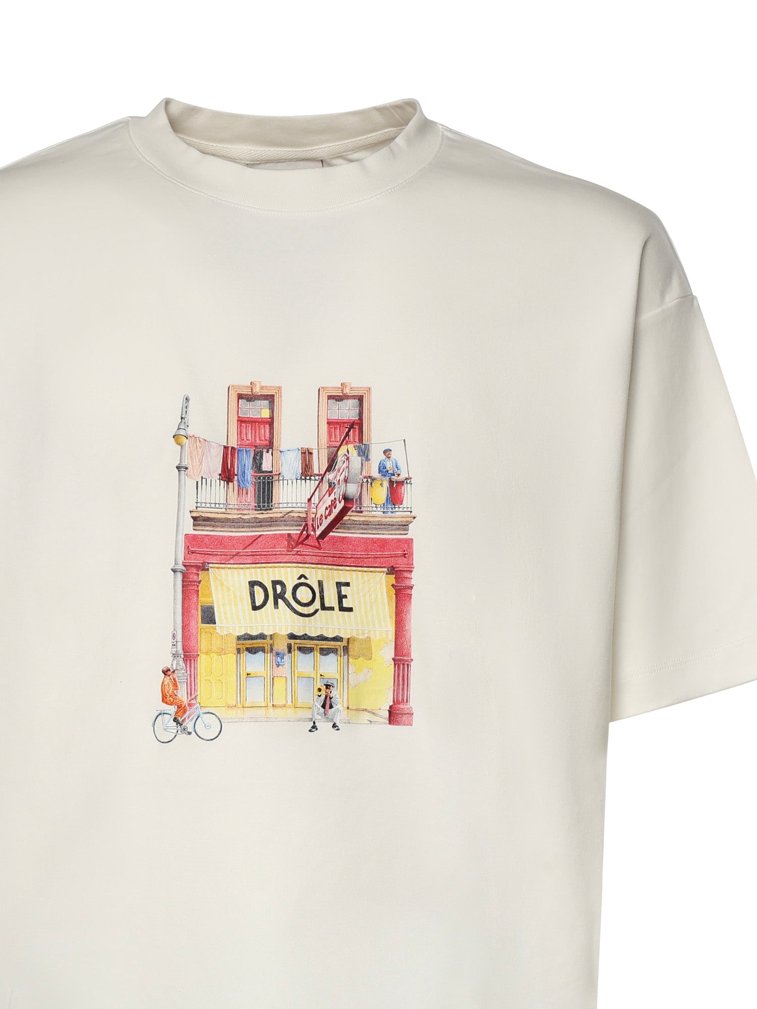 T-shirt Drôle Café in cotone KTS307CO002 OW Drôle de Monsieur 