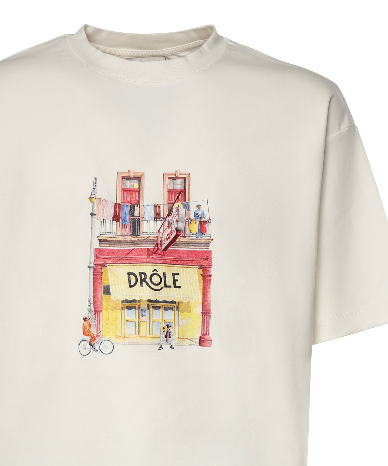 T-shirt Drôle Café in cotone KTS307CO002 OW Drôle de Monsieur 