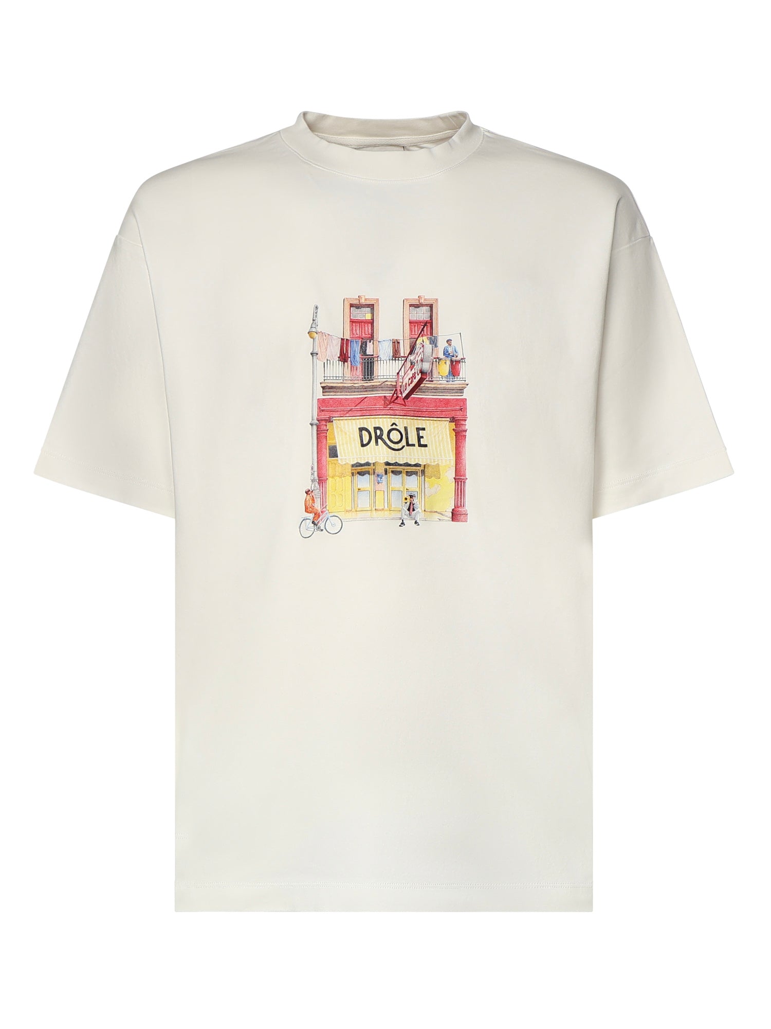 T-shirt Drôle Café in cotone KTS307CO002 OW Drôle de Monsieur 
