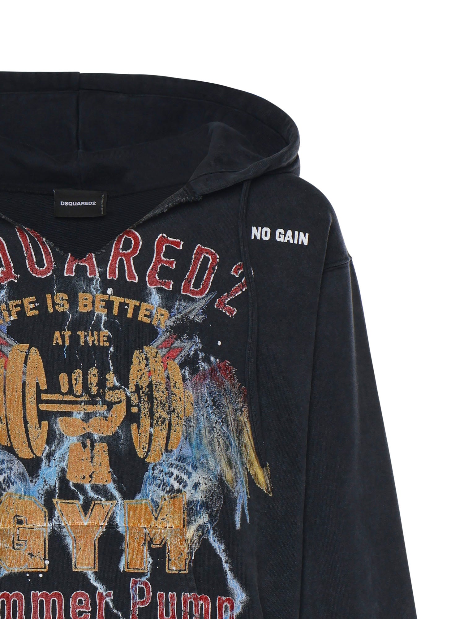 Felpa in cotone con stampa S74GU0942 D25028814 DSQUARED2 