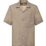 Camicia da bowling in lino M75CAMK09TES0I139 02NN ELEVENTY 