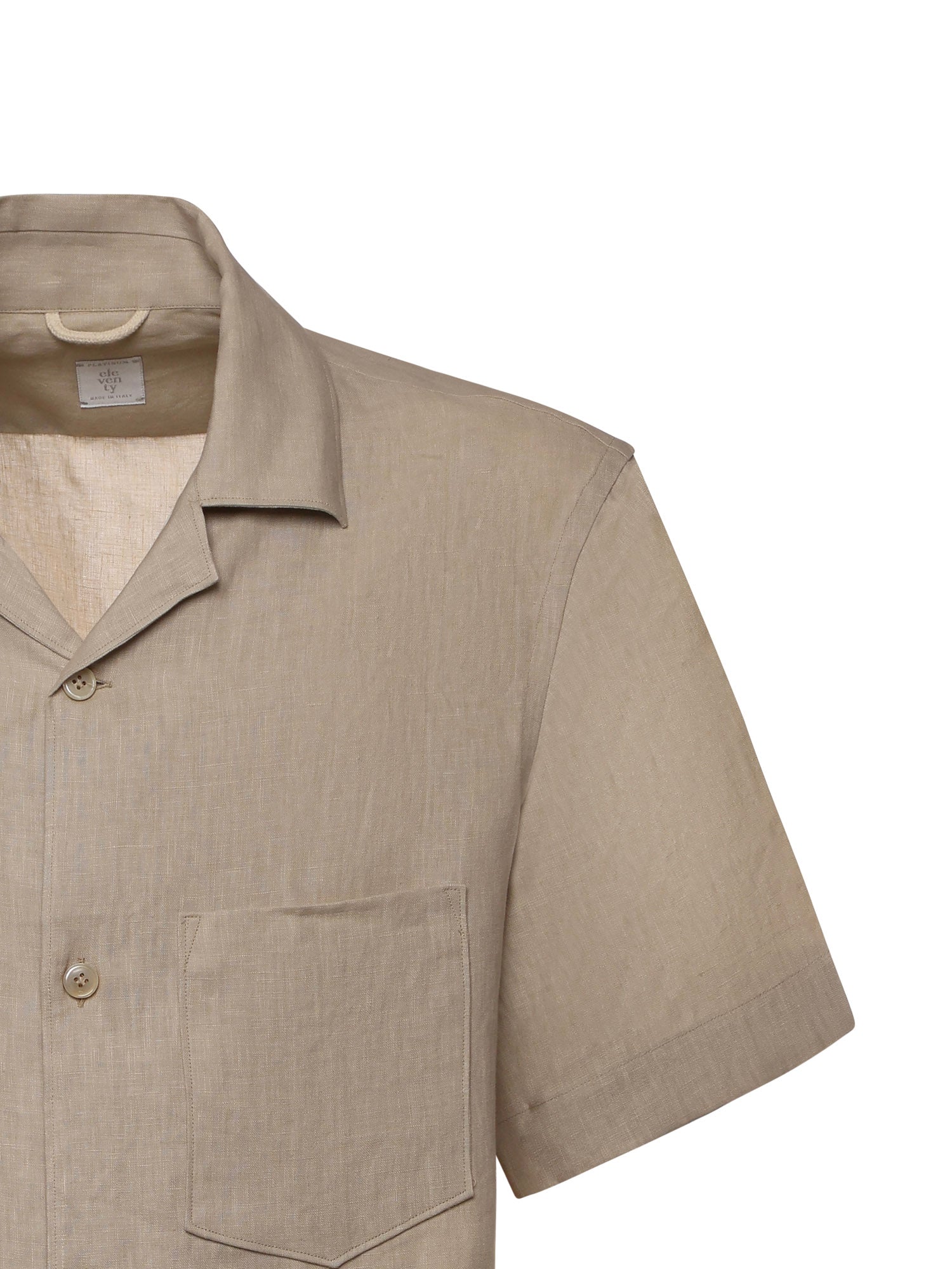 Camicia da bowling in lino M75CAMK09TES0I139 02NN ELEVENTY 