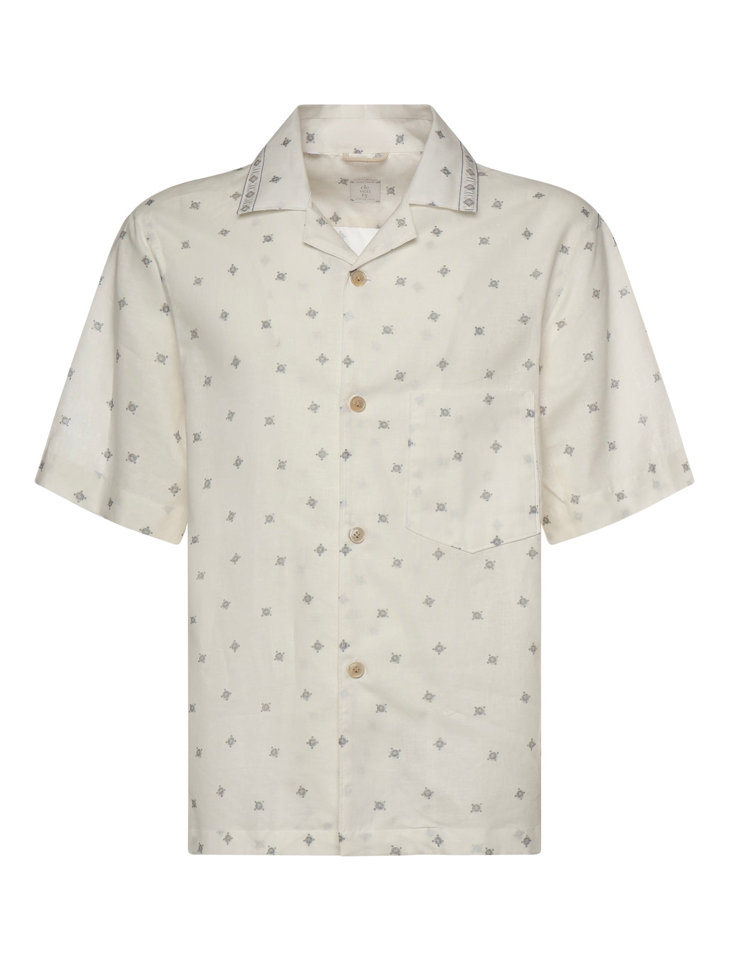 Camicia da bowling in lino e cotone M75CAMK09TES0M217 01 ELEVENTY 