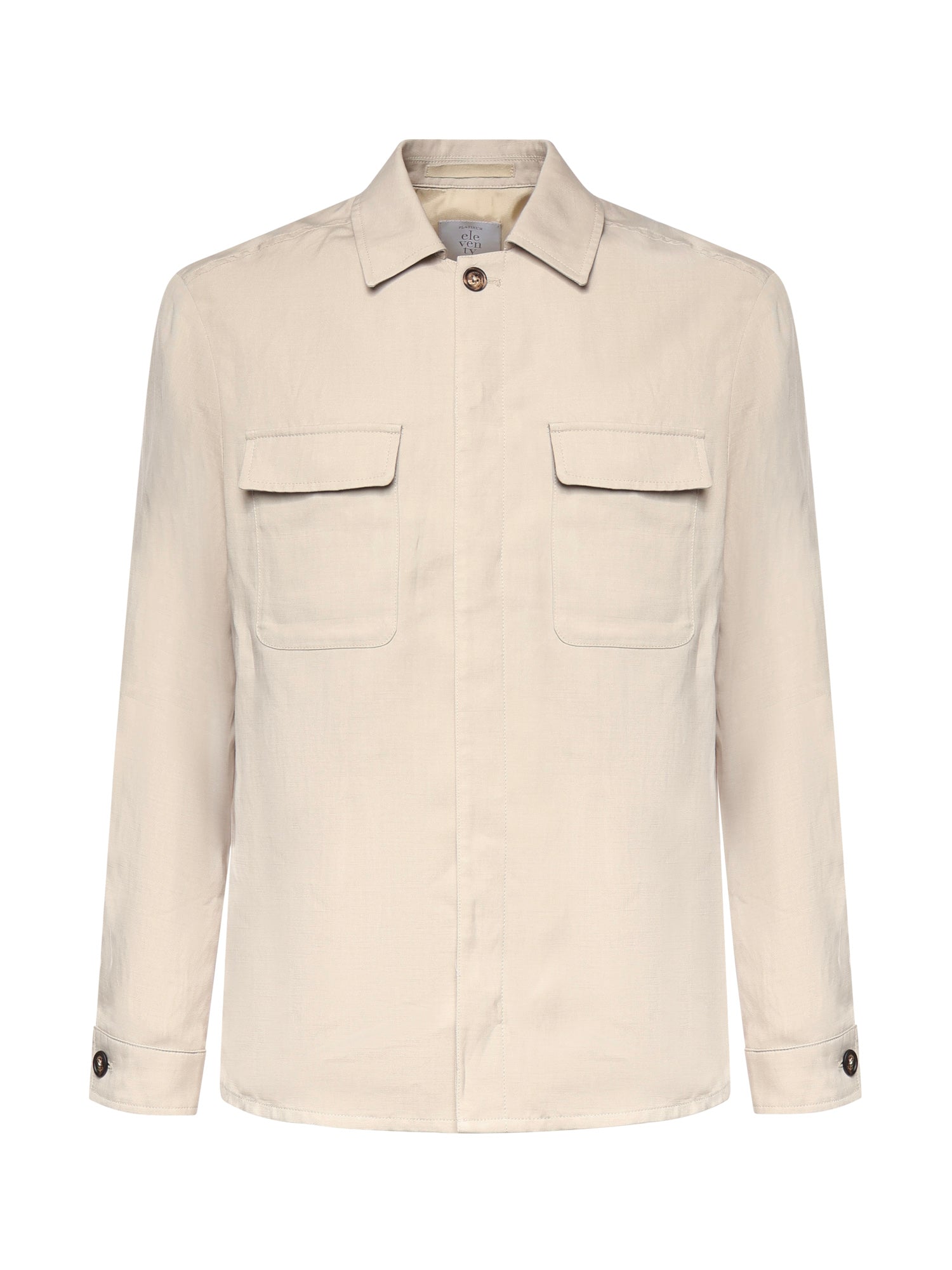 Overshirt in lyocell e lino M75GIAK08TES0M116 02 ELEVENTY 