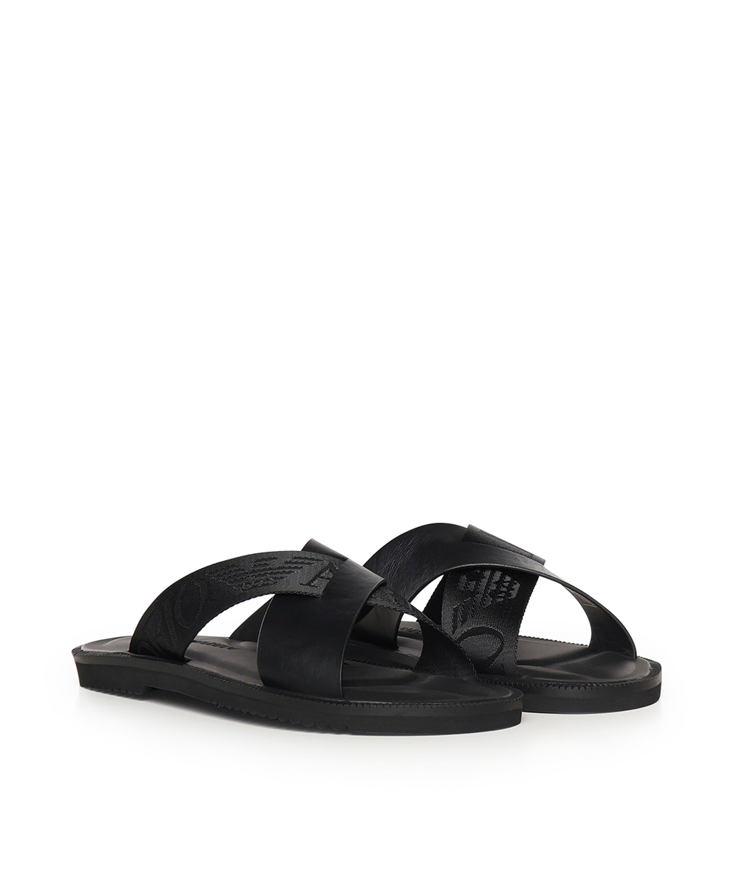 Sandali crossed in pelle e nastro con logo X4P124 XN787K001 EMPORIO ARMANI 