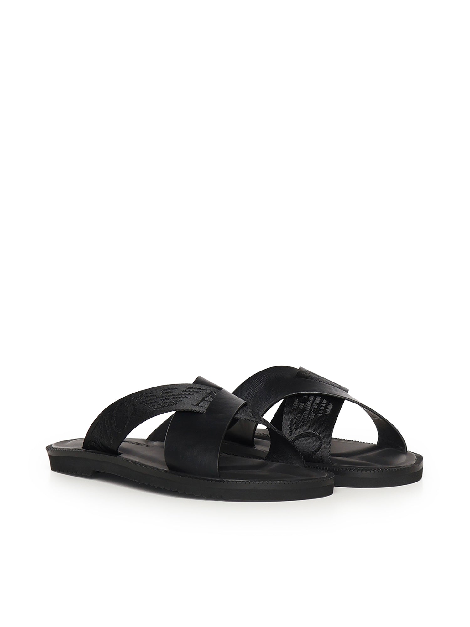 Sandali crossed in pelle e nastro con logo X4P124 XN787K001 EMPORIO ARMANI 