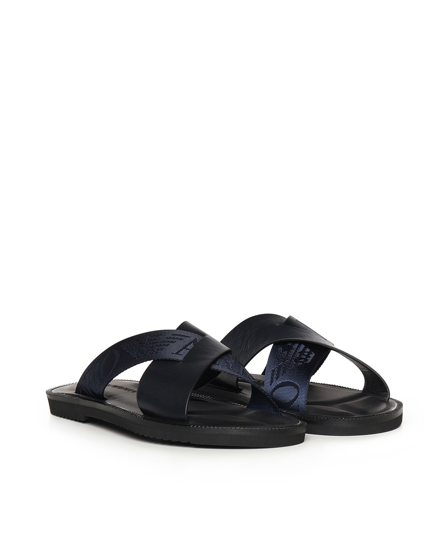 Sandali crossed in pelle e nastro con logo X4P124 XN787MB007 EMPORIO ARMANI 