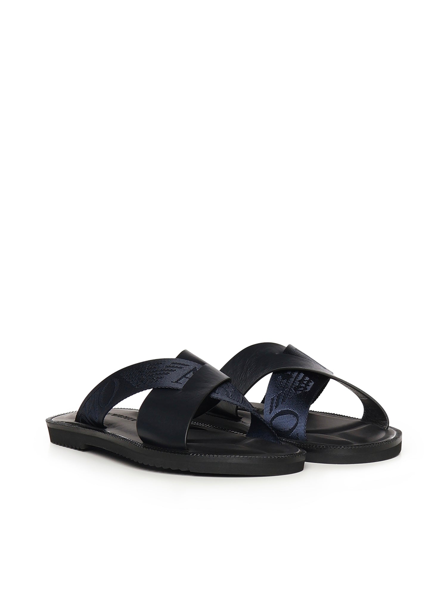 Sandali crossed in pelle e nastro con logo X4P124 XN787MB007 EMPORIO ARMANI 