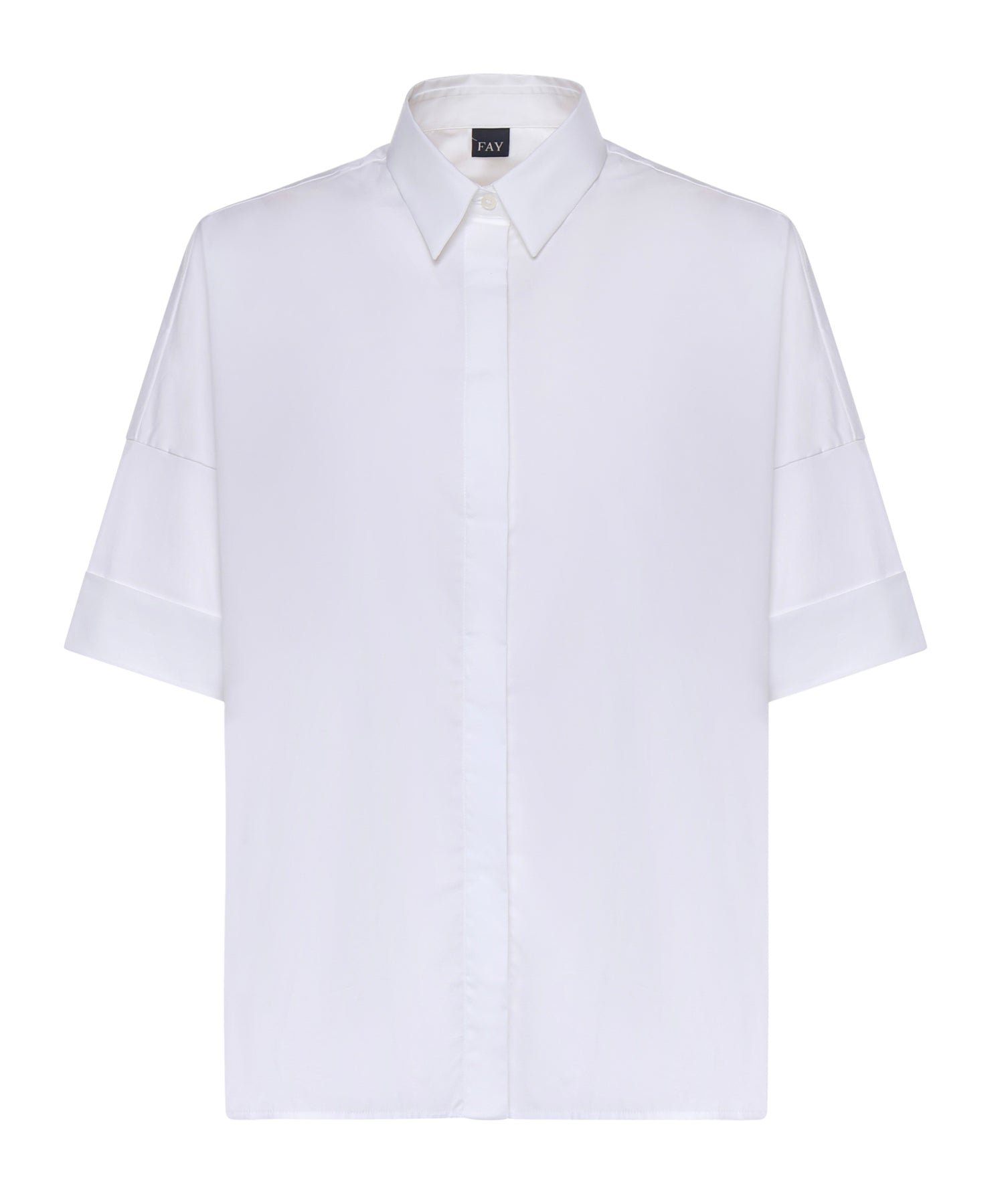 Camicia in popeline stretch NCWA552552SZGR B001 FAY 