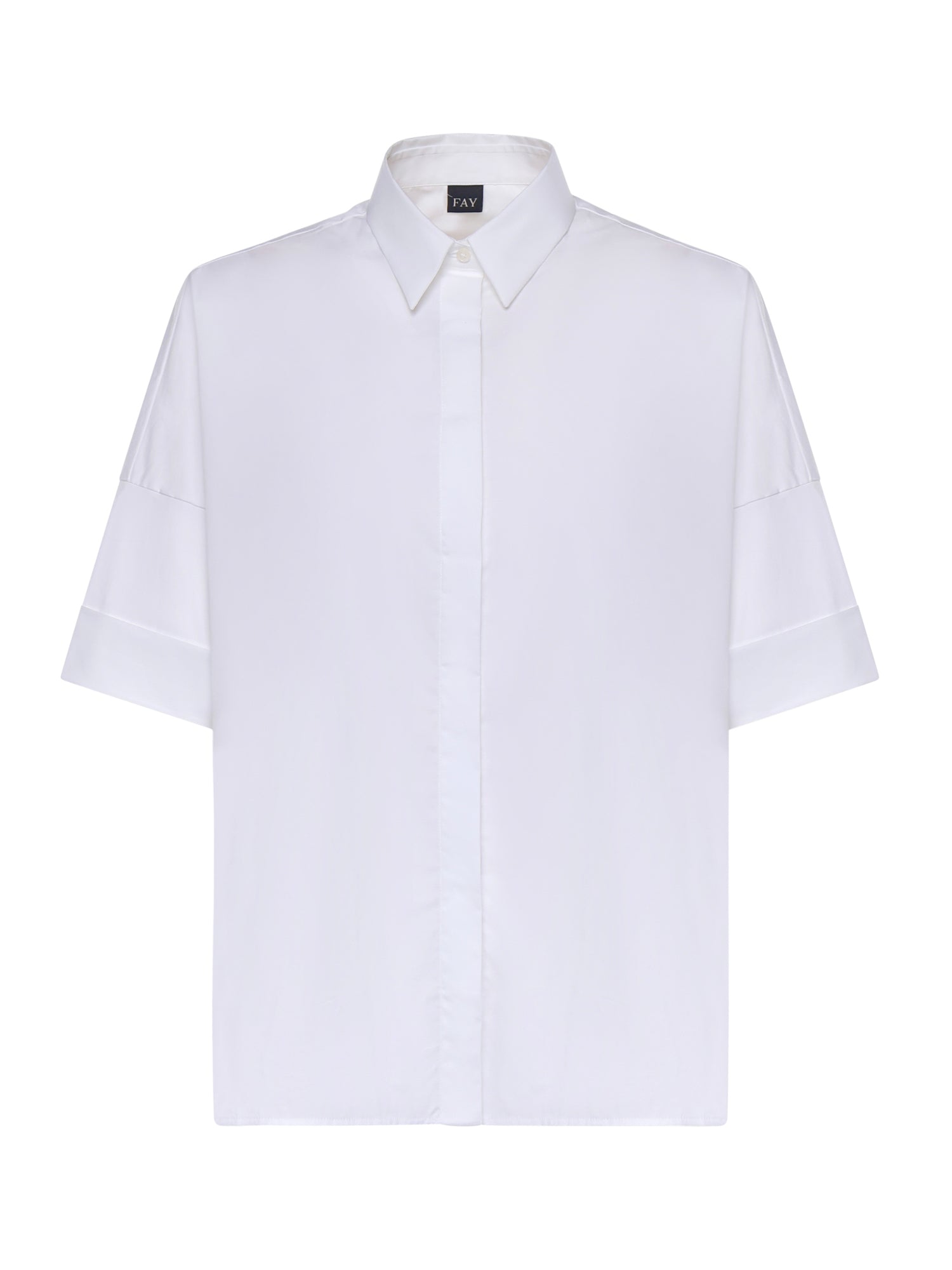 Camicia in popeline stretch NCWA552552SZGR B001 FAY 
