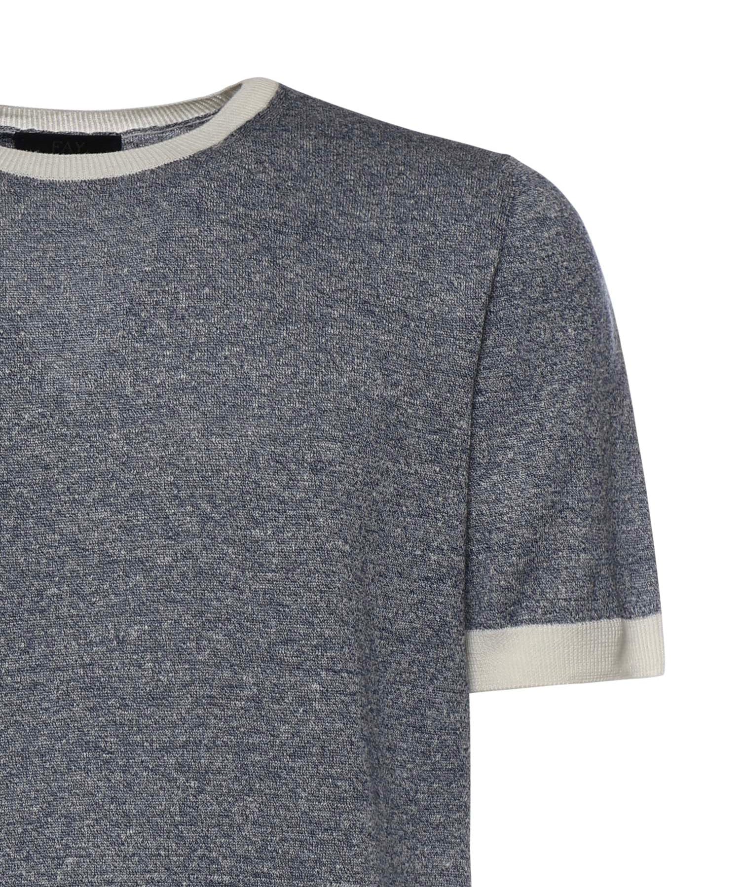 T-shirt in lino e cotone NMMC1522420WYK 11G2 FAY 