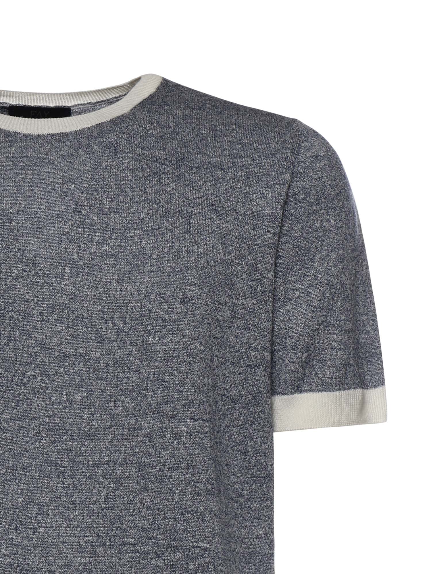 T-shirt in lino e cotone NMMC1522420WYK 11G2 FAY 