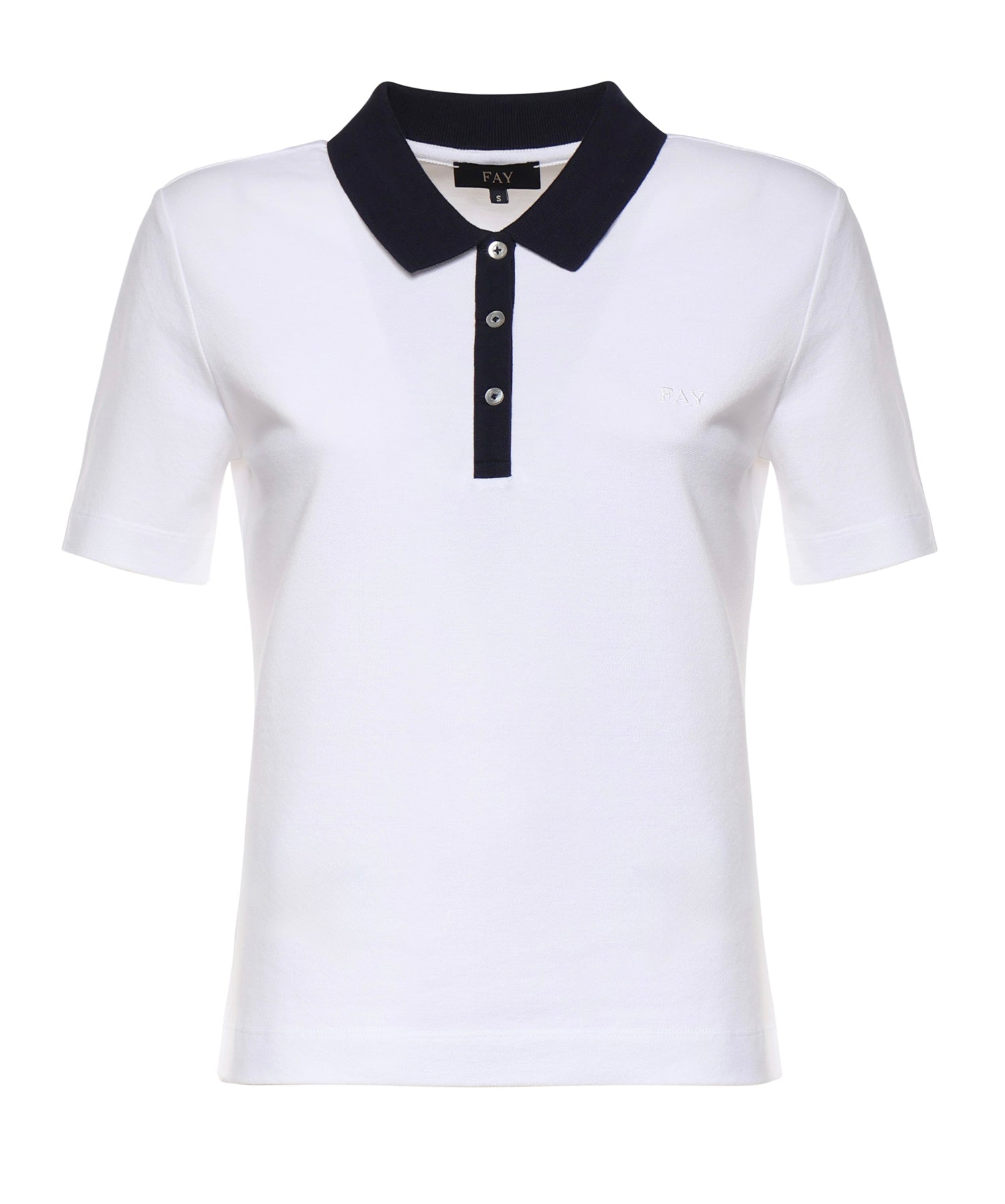 Polo in piquet stretch NPWB252650STDW B001 FAY 