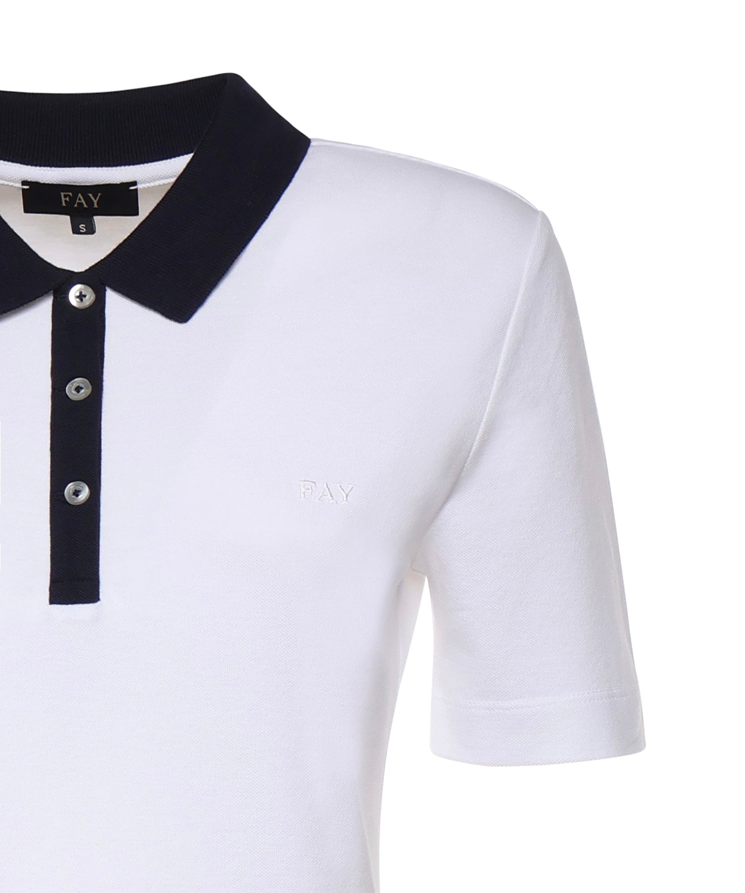 Polo in piquet stretch NPWB252650STDW B001 FAY 