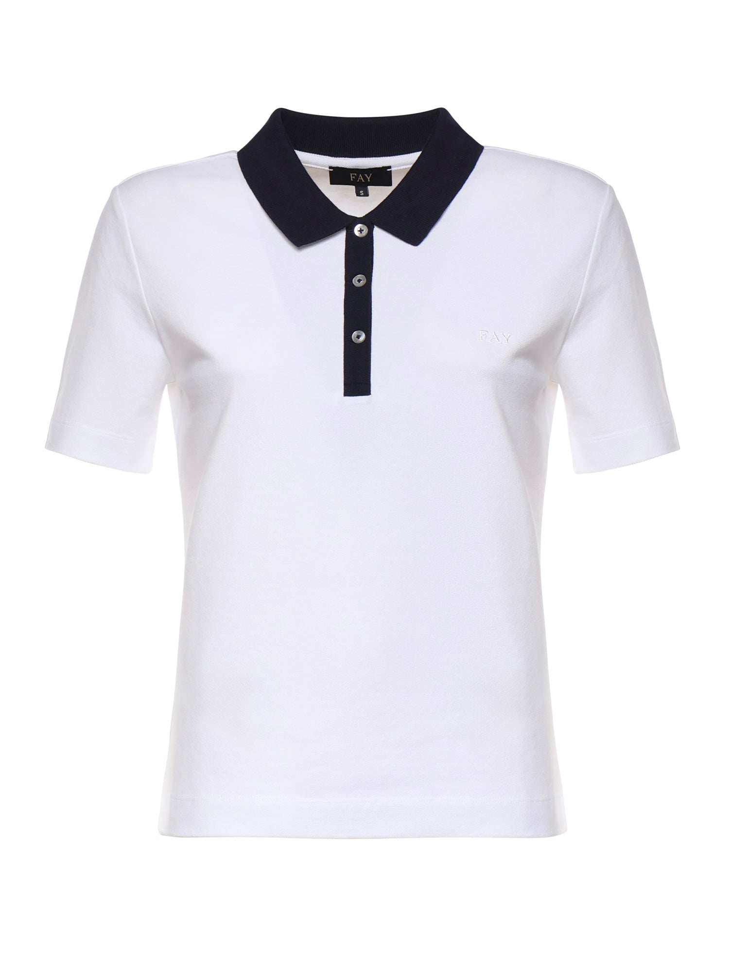 Polo in piquet stretch NPWB252650STDW B001 FAY 
